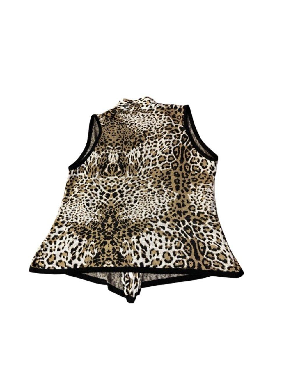 Art and Soul Leopard Print Open Front Lightweight Knit Cardigan Vest 2X Used USA - Picture 4 of 10